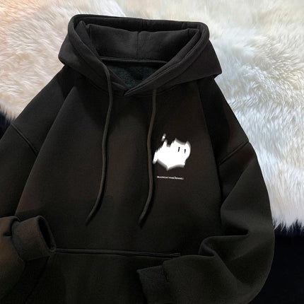 Hoodie Women's Trendy Brand Versatile Hong Kong Style High Street American Printed Top Autumn and Winter Coat
