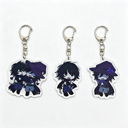 Game Forsaken Azuretime Two Time Azure Cosplay Keychain Kawaii Acrylic Keyring Key Chain Bag Accessory Decoration Ornament Prop