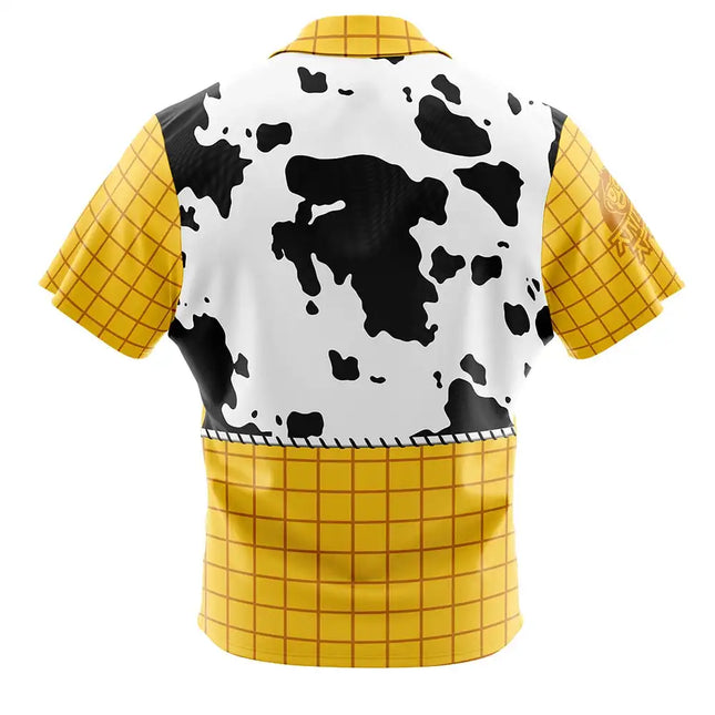 Woody Toy Story Button Up Hawaiian ShirtFashion Trend Breathable Loose Versatile Casual Sports Summer Men