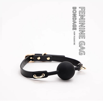 Soft Silicone Ball Gag Oral Fixation Bondage Mouth Gag Mouth Stuffed PU Leather Band Sex Toys for Couples Adult Games 18+