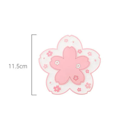 Kawaii pink colour Blossom Silicone Coasters Style Sakura Coffee Cup posavasos Sakura Insulated TableMat Tea Cup Home Decor Gift