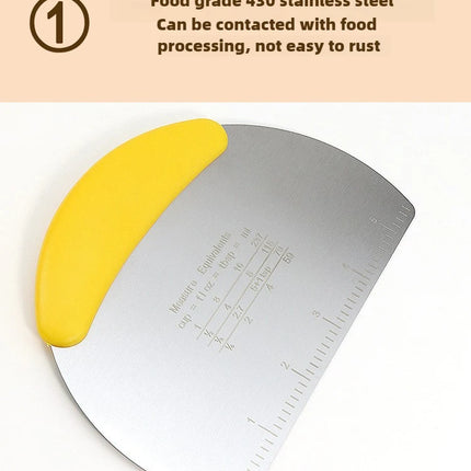 1PC Stainless Steel Cutting Blade Baking Flour Cutting Tape, Graduated Cutting Strip, Rolling Sugar Scraper Baking Tool.