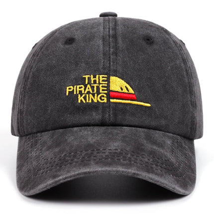 The pirate King letter embroidery vintage distressed baseball caps women men Fashion outdoor casual duck hats