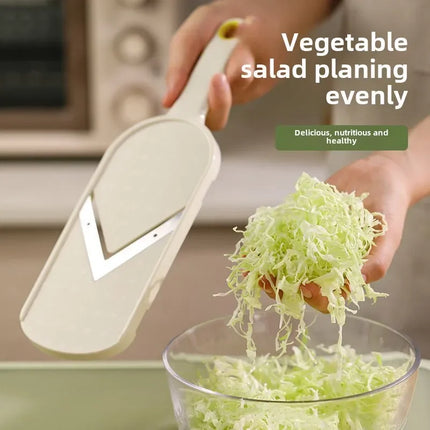 Multi Handheld Mandoline Slicer - Stainless Steel V Blade, with Cleaning Brush, Comfort Grip, Easy to Clean, for Kitchen, Vegeta