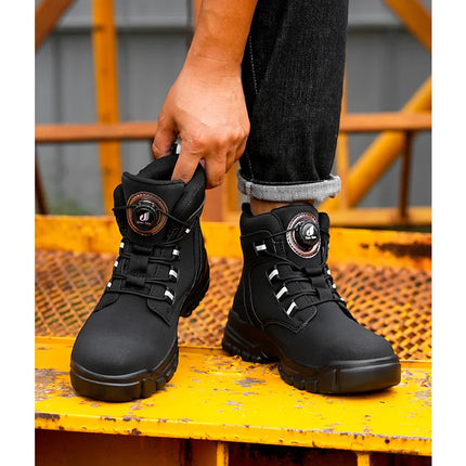 Waterproof Safety Boots Men Indestructible Steel Toe Work Boots Anti-smash Stab-resistant Safety Shoes Biker Botas Para Hombre