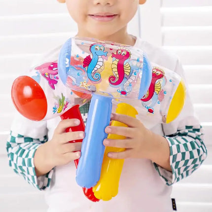 5pcs Inflatable Hammer with Bell Cute Cartoon Blowing Party Supplies Inflatable Toys Swimming Pool Baby Toys Children's Toys