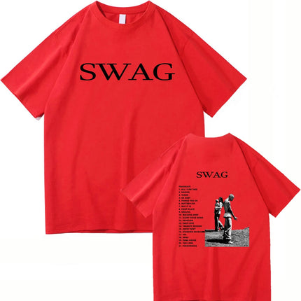 Justin Bieber SWAG T-Shirt 2025 New Album Men/Women Clothing Harajuku High Quality Clothes for Lover Vintage Cotton T-Shirts