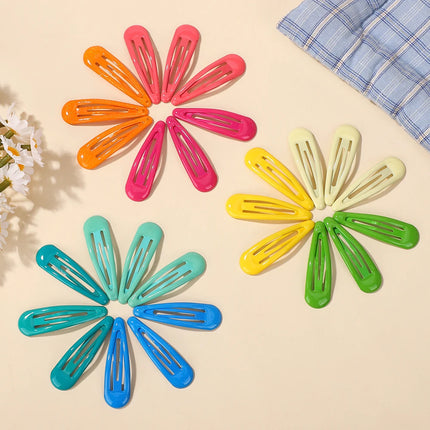 50Pcs Random color waterdrop hair bb clips for girls bangs basic simple alloy hairpins kids hair accessories