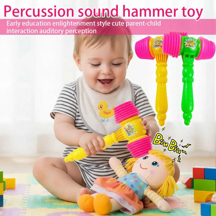 8Pcs Pounding Hammer Toys PVC Kids Hammer Toys Musical Sound Kids Educational Beating Gavel Plastic Squeaky Mallet Instrument