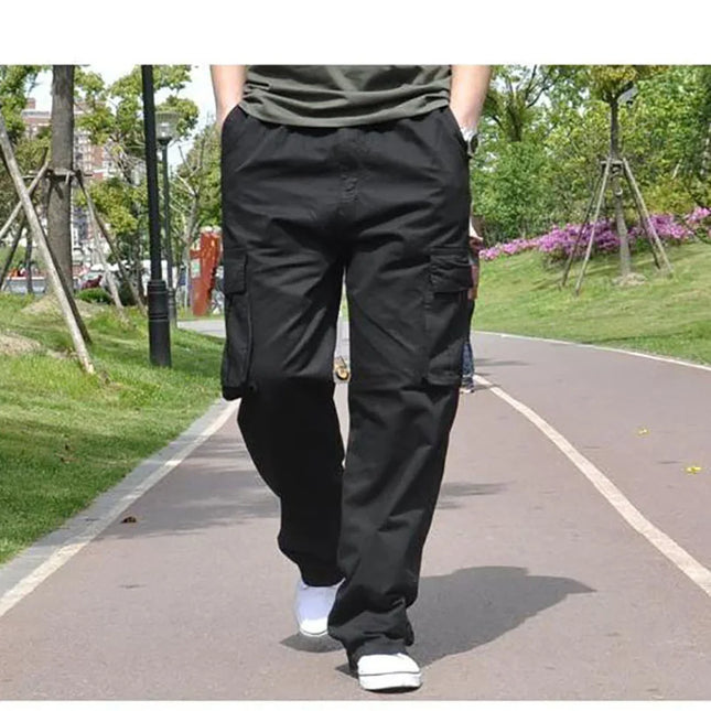 Men Plus Large Size Cargo Pants Cotton Straight Oversize Tracksuit Wide Leg Tactical Baggy Trousers Spring Summer 5XL 6XL Z1A1