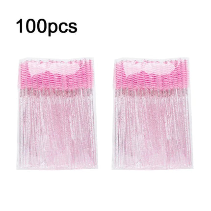 New 100pcs Eyelash Extensions Brush Microbrush for Eyelashes Spoolie Brushes Eyebrow Comb Brushes Makeup Cosmetic Tools HZS24