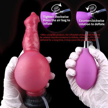 SMMQ Inflatable Dog Dildo With Squirting Function Soft Silicone Realistic Penis Ejaculation Vagina G-spot Massager For Women