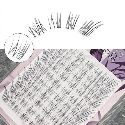 DIY Fluffy Cat eye false Eyelash extenstions individual cluster lashes Natural winged Style Daily Lash Korean Makeup accessories