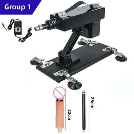 Automatic Hand-Free Sex Machine for Women with 3XLR Dildos Attachments Telescopic Masturbation Toy with Suction Cups for Men