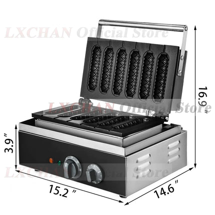 HomeWise 6PCS Electric Waffle Sausage Maker Non-Stick Lolly Stick Muffin Crispy French Corn Hot Dog Machine Kitchen Home