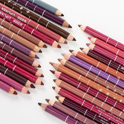 28Color Antifouling Lip Liner Professional Lipstick Pen Precise Waterproof Lip Outline Pencil Lip Makeup Lasting Eyeliner Creamy
