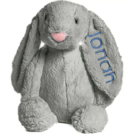 Personalized Cute Plush Bunny Super Soft Custom Stuffed Animal with Embroidered Name on Ear Ideal for Birthday Kid Children Gift