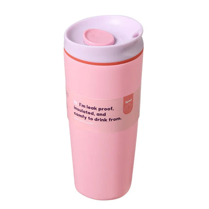 Simple Stainless Steel Vacuum Flasks Mug Insulated Coffee Cup Leakproof Lid Travel Silent Base Thermos Cups Thermal Water Bottle