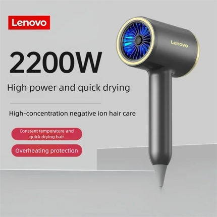 Lenovo C2 Professional High-Power Hair Dryer with Rapid Heat, Hot/Cool Settings, and Ionic Technology 2200w