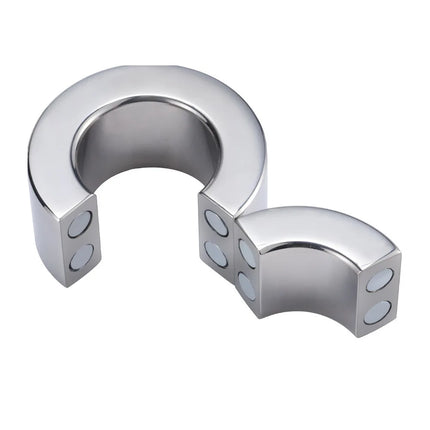 Stainless Steel Magnetic Ball Stretcher Heavy Silver Penis Ring Cock Weighted Exercise Scrotum Pendant Male Bondage Sex Toys
