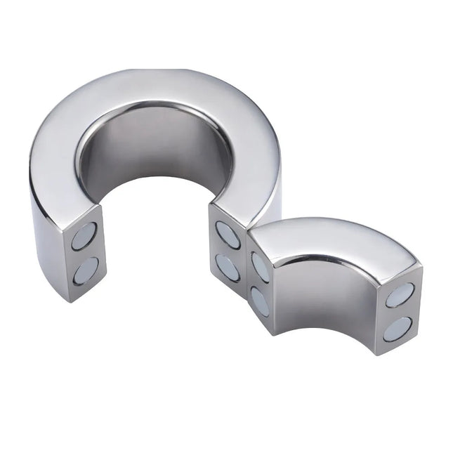 Stainless Steel Magnetic Ball Stretcher Heavy Silver Penis Ring Cock Weighted Exercise Scrotum Pendant Male Bondage Sex Toys