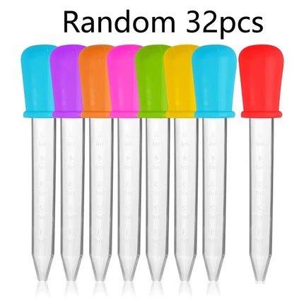 4-32pcs 5ml Small Plastic Graduated Dropper Liquid Eye Ear Pipette Drawing Paint Tools Lab Experiment For Children Kids Gift