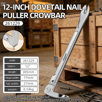 8/10/12-inch Flat Dovetail Chisel End Nail Pullers Household Woodworking Pry Bar Multi-purpose Tool (Hand Tools)
