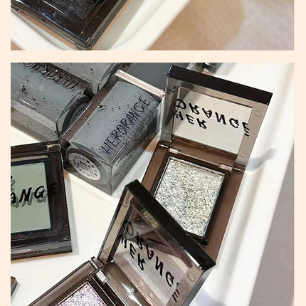 Smoky Blue-gray Eye Shadow Palette Sweet Cool Single Color Mini Eyeshadow Palette Pearl Matte Shimmer Brightening Eyes Makeup