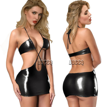 Sexy PVC Underwear Babydolls Lingerie Stripper Sleepwear notte Intimo Lenceria Pole Dance sexy costume sexy clothes for women