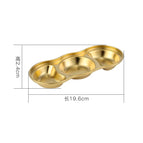 Three circular gold