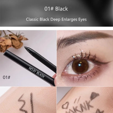 6 Colors Eyeliner Pencil Waterproof Long-lasting Red Black Brown Eyeliner Easy Wearing Quick Dry Smooth Eye Liner Gel Eye Makeup