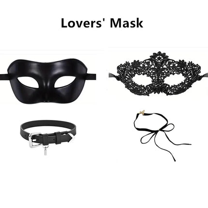 Valentine's Day Mask and Collar Set for Couples Costume Parties Cosplay and Fun Accessories to Spice Up the Celebration