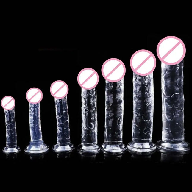 Jelly Dildo Jelly Penis Suction Cup Dildo Transparent Realistic Dildo Jelly Dick masturbation Sex Toys for women Soft penis