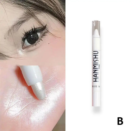 Shimmering Highlight Stick Pearlescent Matte Eyeshadow Silkworm Stick White Pen Glitter Silver Highlighter Pen Eyeliner Lyi A5V5