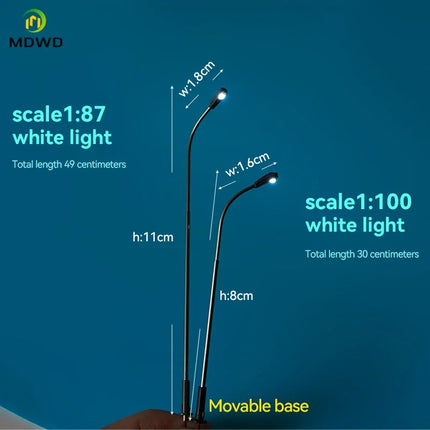 10pcs HO Scale Street Light 3V DIY LED Miniature Lights  Head White/Warm White Light Railway Train Layout Lamp