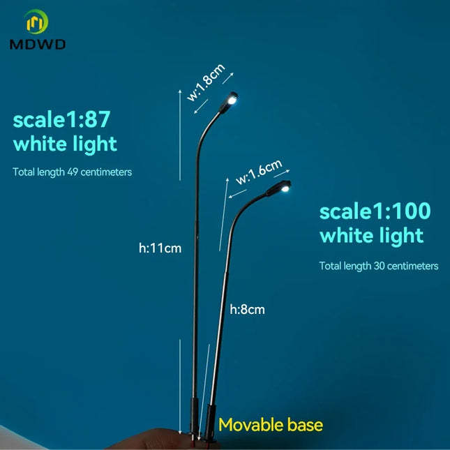 10pcs HO Scale Street Light 3V DIY LED Miniature Lights  Head White/Warm White Light Railway Train Layout Lamp