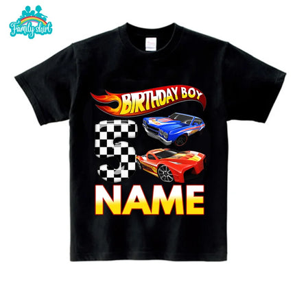 Kids Racing Birthday T Shirt 5 Year Old 2nd T Shirt Kids Shirts for Children Party BOYS Summer Custom Name Toddler Baby T Shirts