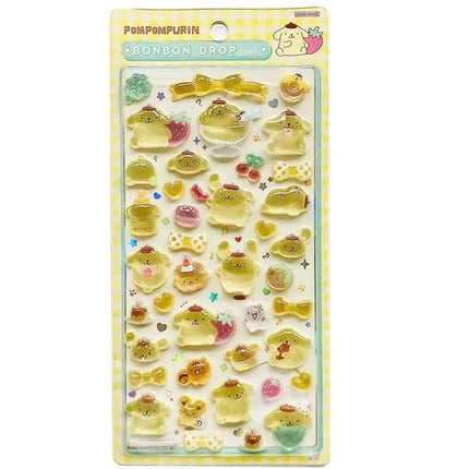 2026 New Sanrio Cartoon Cute 3D Crystal Relief Stickers DIY Notebook Sticker Party Stickers Kuromi My Melody Laptop Fridge Decor