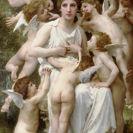 Arthyx,Print Love On The Look Out Of William Adolphe Bouguereau Oil Paintings On Canvas,Classical Wall Picture Living Room Decor