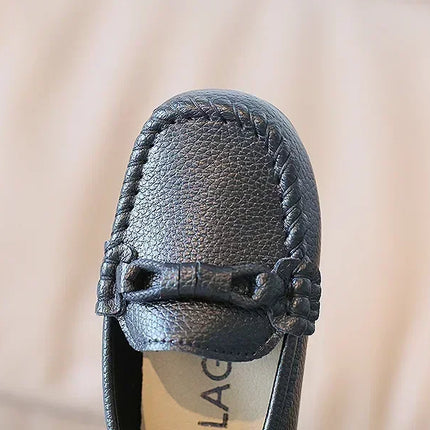Boys Leather Shoes Black White for School Party Wedding Kids Formal Flats Loafers Slip-on Soft Loafers Children Moccasins 21-30