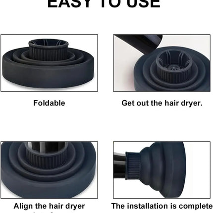 New Salon Tool Black Universal Silicone Hairdryer Diffuser Cover Adjustable Temperature Resistant Dispersing Drying Hair Dryer