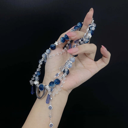 Blue Teardrop Collar Women's Sexy Accessory BDSM Training Neck Restraint Extendable Wear Adult Sex Toys Couple Flirting 18+