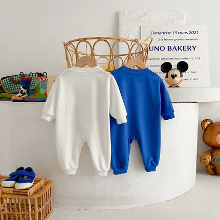 Newborn Clothes Cotton Boy's Jumpsuit 2024 Autumn New Cartoon Girl's One Piece Clothes Casual Climbing Clothes