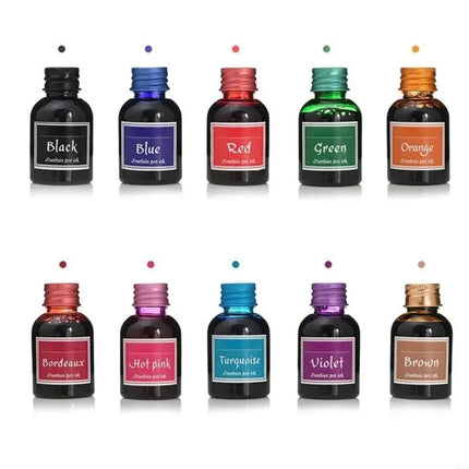 10 Colors 1 Bottle Pure Colorful 30ml Fountain Pen Ink For Refilling Inks Stationery School Office Supplies Drop Shipping