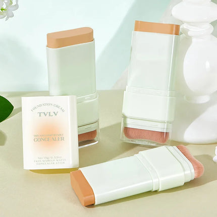 Contour and Concealer Dual-Head Foundation Cream, Moisturizing and Non-tarnishing, Non-caking Foundation Lotion