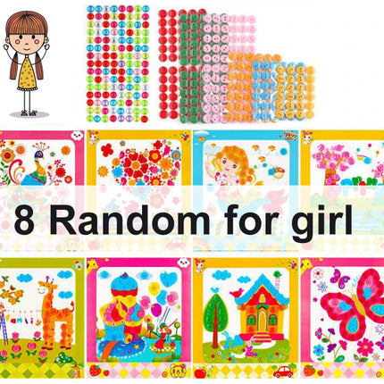 8Pcs/5pcs Kids DIY Button Stickers Drawing Toys Handmade School Art Class Painting Drawing Craft Toys Children Early Educational