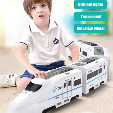 Kids Simulation High-speed Railway Train Toys Electric Sound Light Train Model Car Puzzle Toys for Boys Girls Birthday Xmas Gift