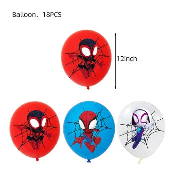 Spidey And His Amazing Friends Happy Birthday Party Decorations SpiderMan Theme Balloons Supplies Tablecloth Tableware Kids Gift