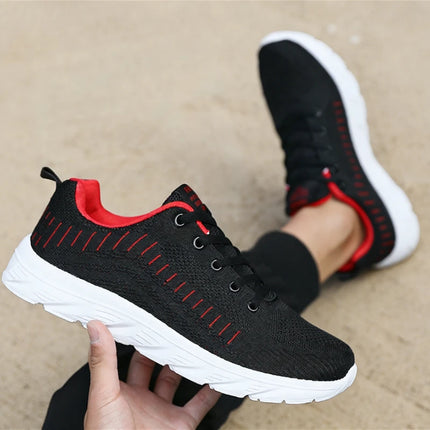 2026 New Trendy Men's Knit Sneakers Breathable Lightweight Casual Shoes Non-slip Soft Sole Comfortable Walking Sports Shoes for Men