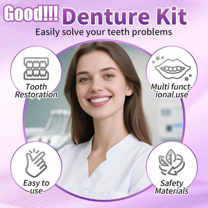 Full Set Natural Dentures Upper & Lower Silicone Fake Teeth Braces Comfort Fit Instant Smile Oral Care For Men Women